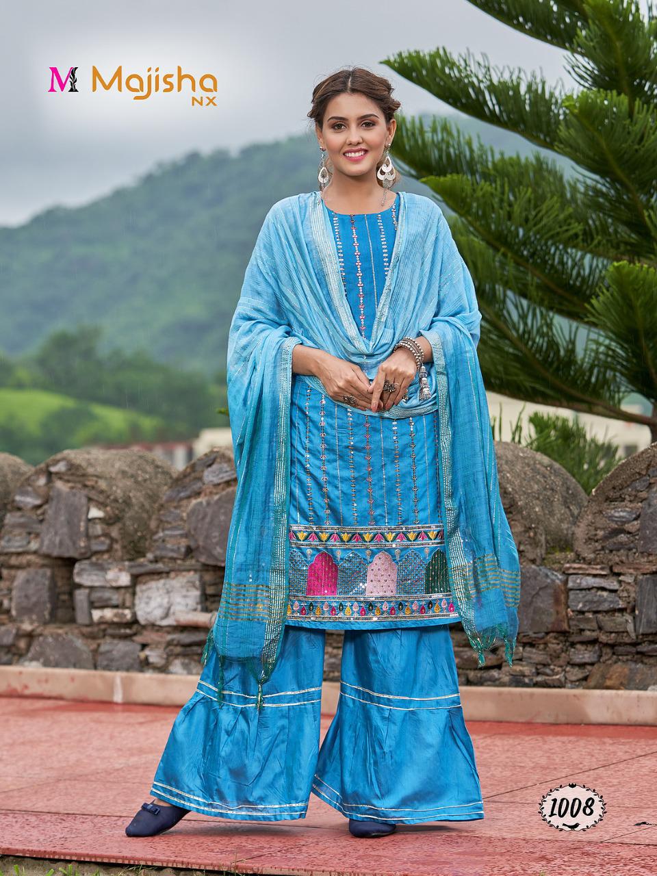Majisha Nx Blossom 1 Fancy Festive Wear Kurti Sharara With Dupatta Collection